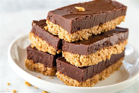 These healthy no bake peanut butter oatmeal bars make a wonderful snack or healthy dessert and are delicious and chewy straight from. No Bake Peanut Butter Chocolate Bars Recipe - No Bake Bars ...