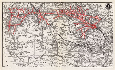 Vintage Great Northern Railway Map Gn Railroad System Map Antique Wall