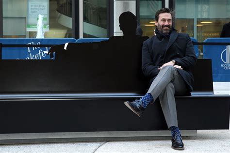 Jon Hamm Poses With His Own Shadow At Mad Men Statue Unveiling Mad