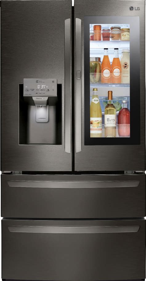LG Cu Ft Door French Door Smart Refrigerator With InstaView Black Stainless Steel