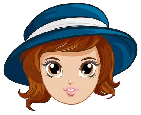 Linda garota usando chapéu de desenho animado Vetor Grátis