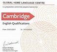 Certificado de Cambridge Assessment English - GlobalHome Language Centre