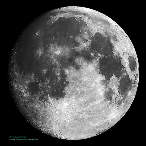When on the moon, at new moon when it's barely visible or not at all, it's full earth! Nearly Full Moon 98% Illuminated - EnchantedLearning.com