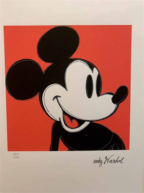 Contemporary Art Lithograph Mickey Mouse Andy Warhol