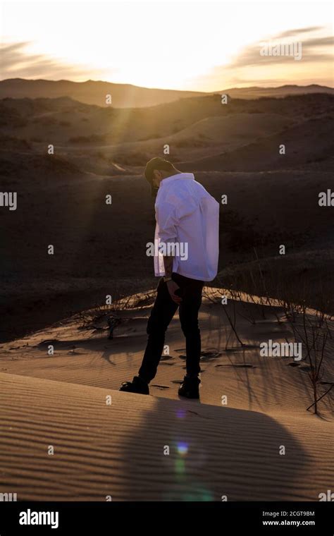 A Man In Desert Stock Photo Alamy