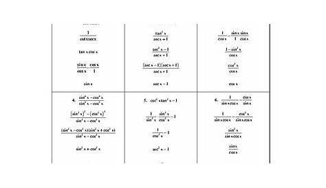 simplify trigonometric expressions worksheets