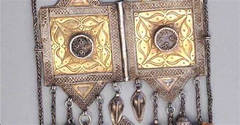 Rare Style Kazakh Gilt Silver With Carnelian Set Stones 19th C Private