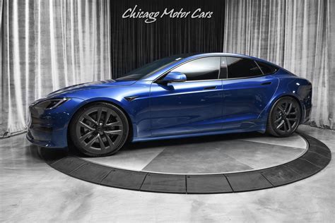 Used 2021 Tesla Model S Plaid Sedan Deep Blue Loaded With Every Option
