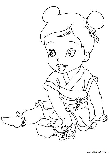 Disney Princess Babies Coloring Pages
