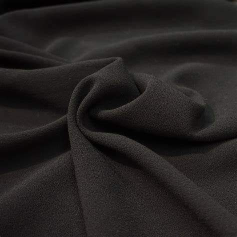Polyester Viscose Stretch Crepe Black Sample Gala Fabrics