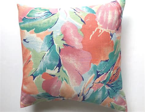 Pastel Floral Cushion Cover Country Cushion Cover Peach Etsy
