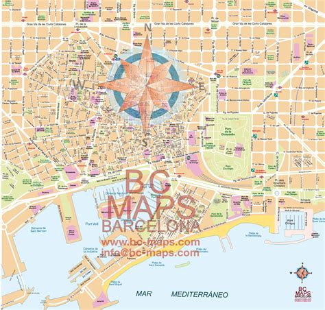 Mapa Vectorial Editable Eps Illustrator Barcelona Libres De Derechos