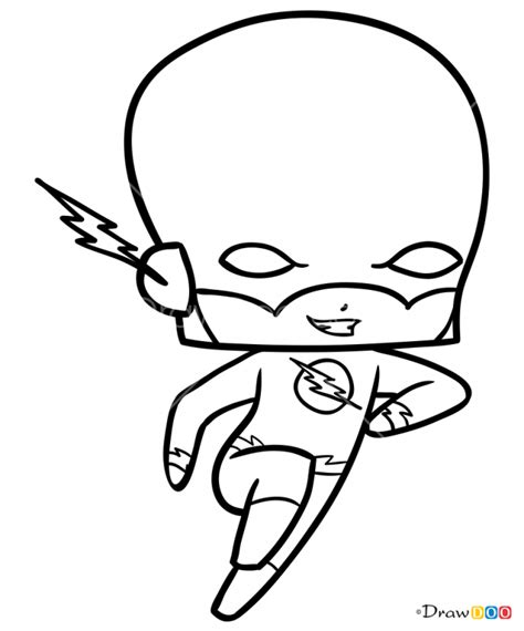 How To Draw Flash Chibi Superheroes Drawing Superheroes Flash