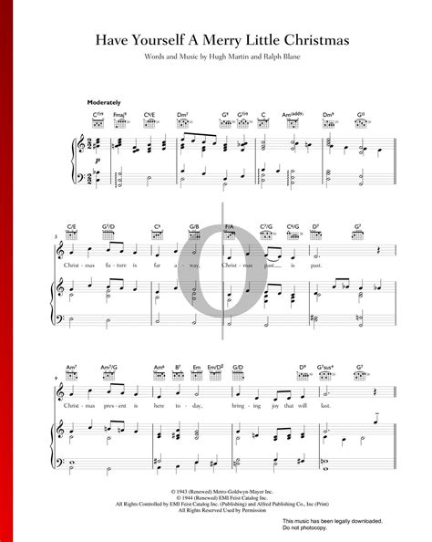 Have Yourself A Merry Little Christmas Sheet Music Piano Guitar