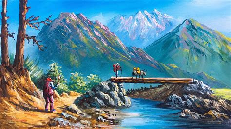 Beautiful Acrylic Landscape Painting How To Paint Art Candy
