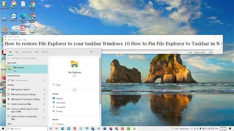 How To Restore File Explorer To Your Taskbar Windows 10 How To Pin File