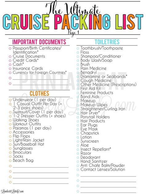 The Ultimate Cruise Packing List Packing For A Cruise Packing List For Cruise Cruise Packing