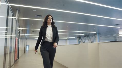Confident Business Woman Walking Down Hall Stock Footage Sbv 333748369
