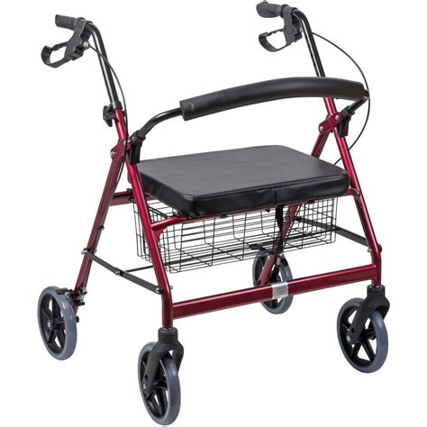 Dmi Extra Wide Rollator Walker With Seat And Basket For
