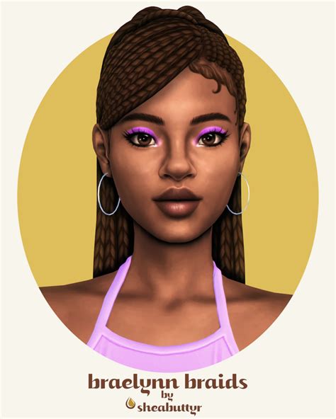 Braelynn Braids Sheabuttyr On Patreon Sims 4 Afro Hair Sims Hair