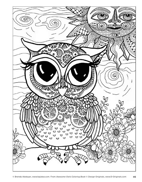 Tribal Baby Owl Coloring Pages Dejanato