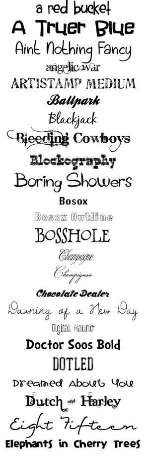 My Favorite Scrapbooking Fonts By Terry Scrapbook Fonts Fancy Fonts