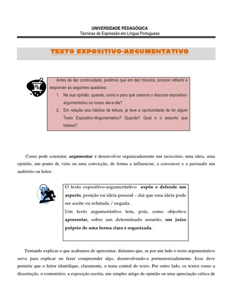 Texto Expositivo Argumentativo Pdf Argumento Pronome