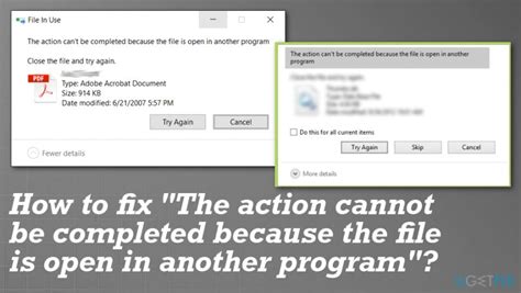 How To Fix The Action Cannot Be Completed Because The File Is Open In Another Program