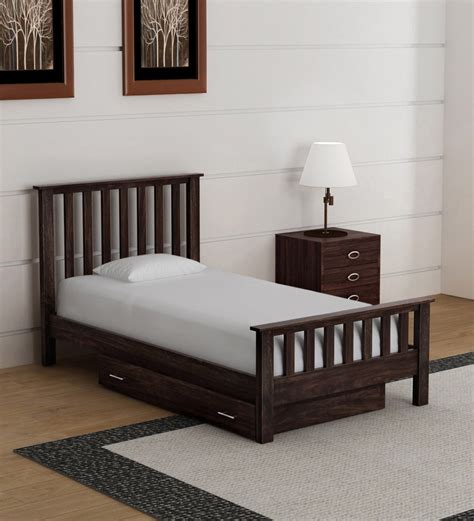 Buy Abbey Sheesham Wood Single Bed With Drawer Storage In Warm Chestnut