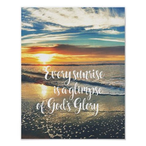 Beach Sunrise With Inspirational Christian Quote Poster Uk