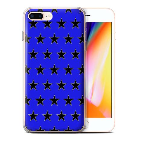 Stuff4 Gel Tpu Casecover For Apple Iphone 8 Plusbluestars Pattern