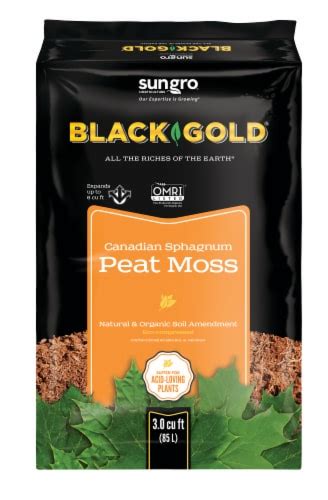Black Gold Organic Sphagnum Peat Moss 3 Cu Ft 30 Cu Ft King Soopers