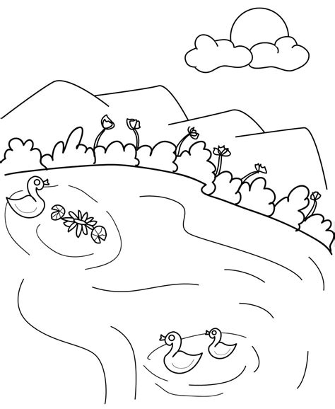 Free Printable Lake Coloring Pages Coloring Cool
