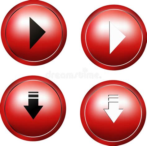 Red 3d Web Buttons Stock Illustration Illustration Of Shadow 68384223