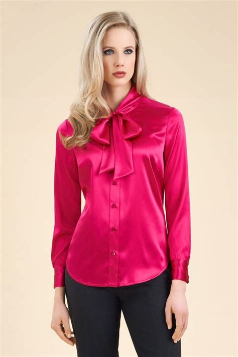 Pussybow S Galore Satin Blouses Satin Blouse Satin Bow Blouse