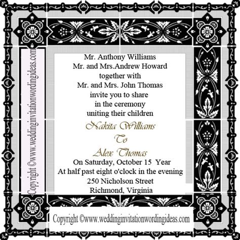 Traditional Wedding Invitation Wording How To Write