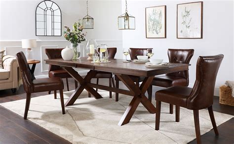 Save an extra £100 on current price! Grange Dark Wood Extending Dining Table with 6 Bewley Club ...