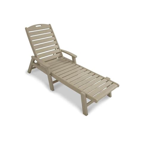Shop Trex Outdoor Furniture Yacht Club Sand Castle Plastic Patio Chaise Lounge Chair At