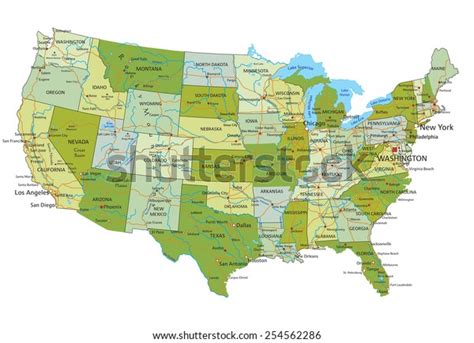 Highly Detailed Editable Political Map Separated Stock Vector Royalty