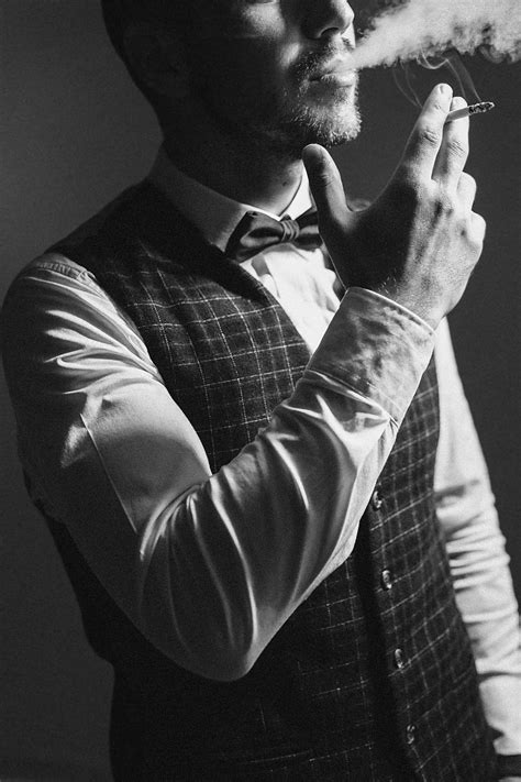 Free Picture Man Smoking Smoke Tuxedo Suit Cigarette Gentleman