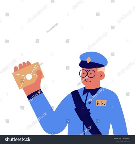 Postman Office Post Express Service Mailman Stock Vector Royalty Free