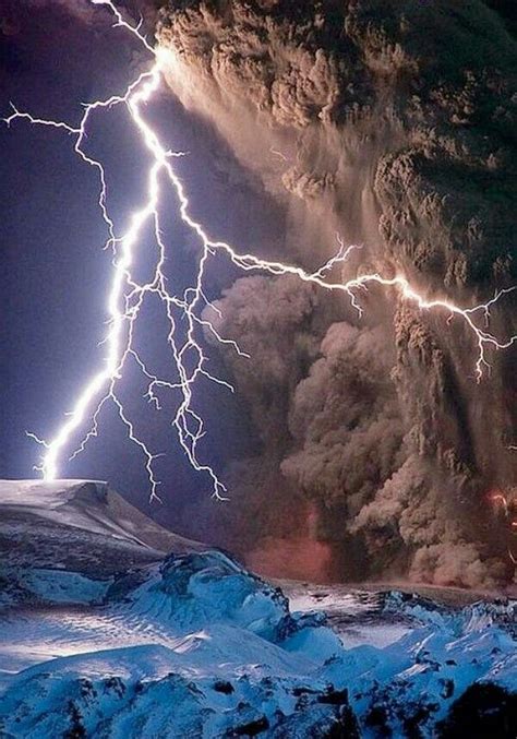 Volcanic Lightning Iceland Beautiful Nature Nature Amazing Nature