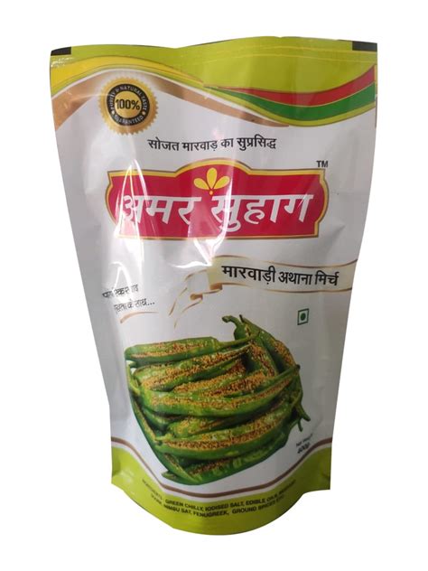 Spicy Amar Suhag Marwadi Aathana Green Mirchi Pickle For Personal