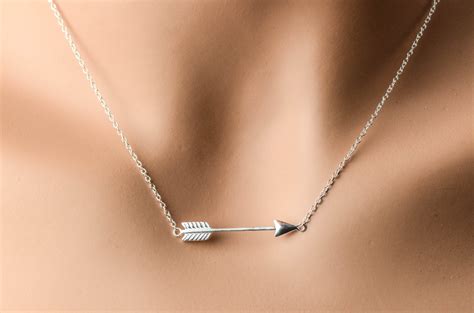 All Sterling Silver Arrow Necklace Dainty Necklace Jewelry