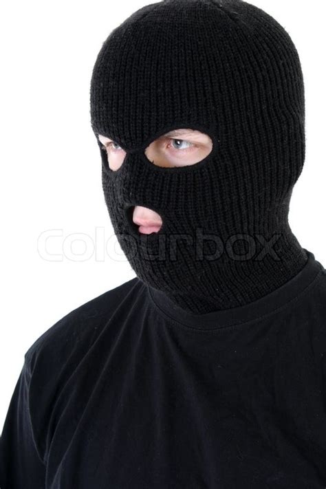 Gangster In Black Mask Stock Image Colourbox