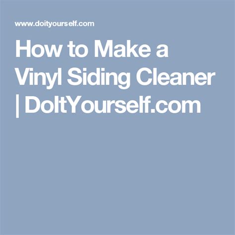 How To Make A Vinyl Siding Cleaner Cleaning Vinyl