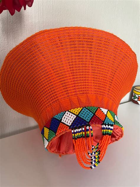 Zulu Hat With Beads Zulu Beaded Hat Isicholo Bucket Hat South African Hat Customized Zulu Hat
