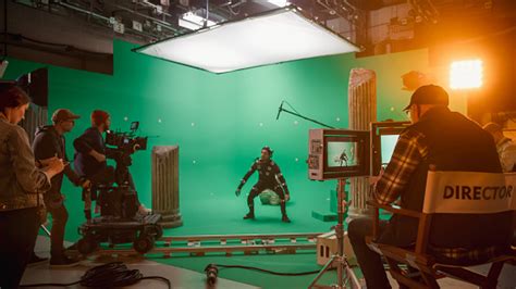 In The Big Film Studio Professional Crew Shooting Blockbuster Movie