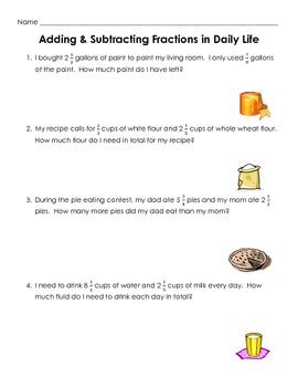 When you're just getting started, you might find it easier to use counting to solve problems. Real World Fraction Problems Pdf