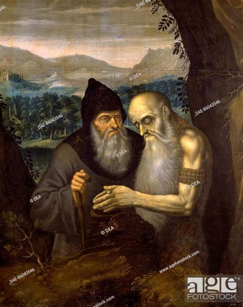 St Paul And St Anthony Hermits In The Desert 17th Century By An